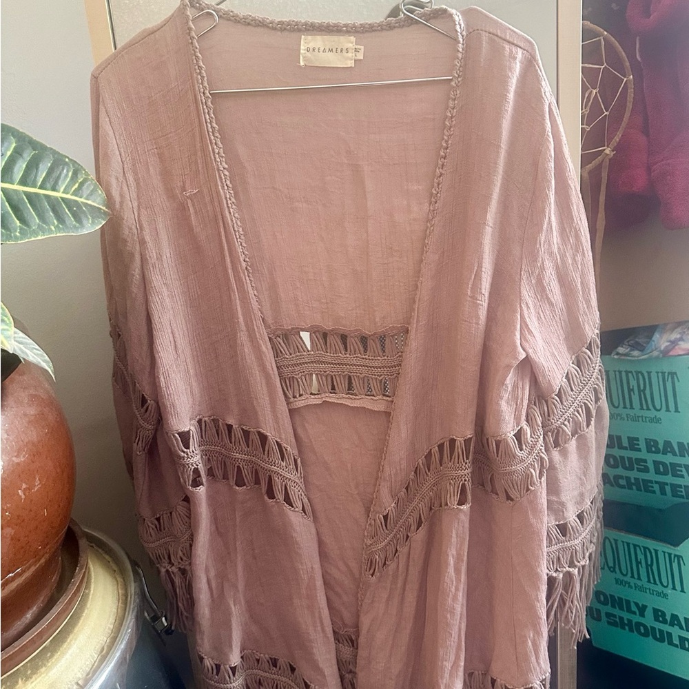 Dreamers Blush tassels Cardigan